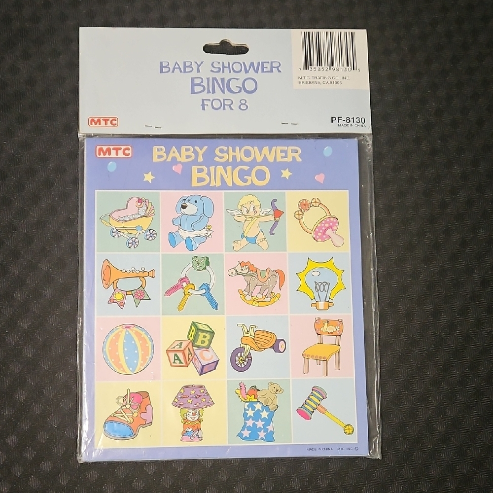 Baby Shower Bingo, Set Of 8, New In Pack